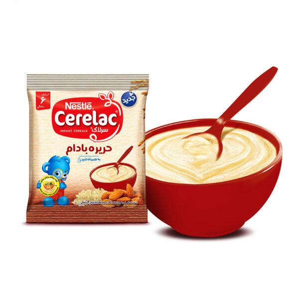 سرلاک حریره بادام به همراه شیر نستله