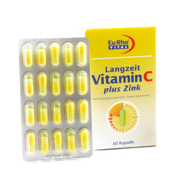 کپسول ویتامین سی با روی 10 میلی گرم یوروویتال