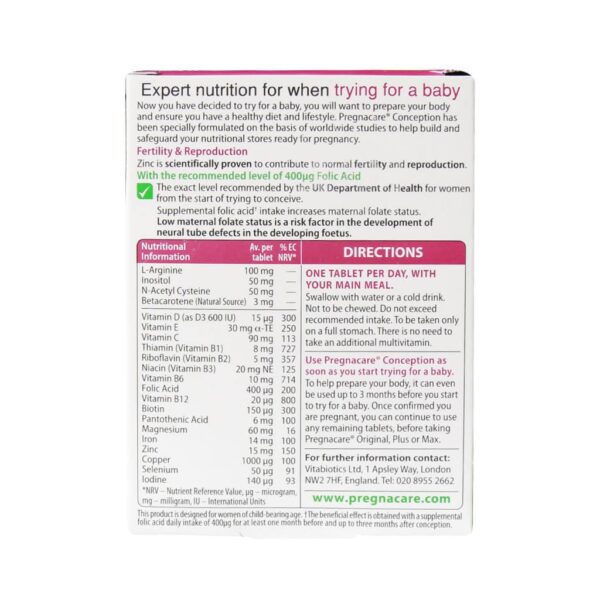 قرص پرگناکر کانسپشن ویتابیوتیکس