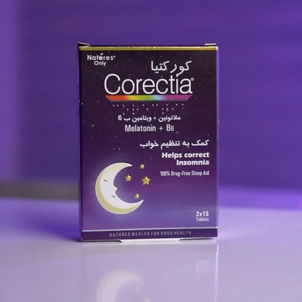 قرص کورکتیای نیچرز اونلی حاوی ملاتونین و ویتامین B6